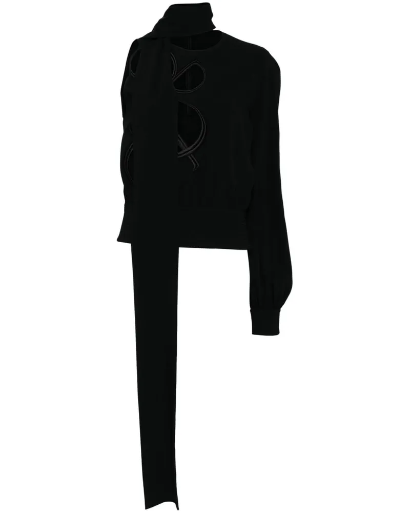 Elie Saab Bestickte Bluse mit Cut-Out - Schwarz Schwarz