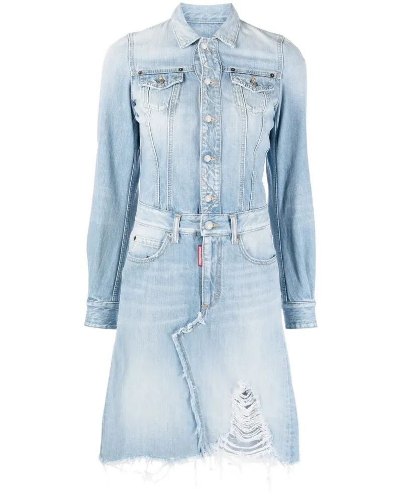 Dsquared2 Jeanskleid in Distressed-Optik - Blau Blau
