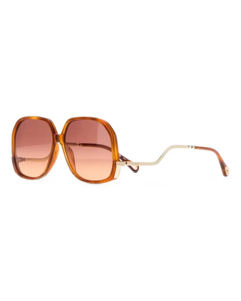 Chloé Eckige Sonnenbrille in Schildpattoptik - Braun Braun