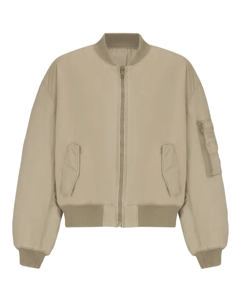 Balmain patch pocket bomber jacket - Nude Nude