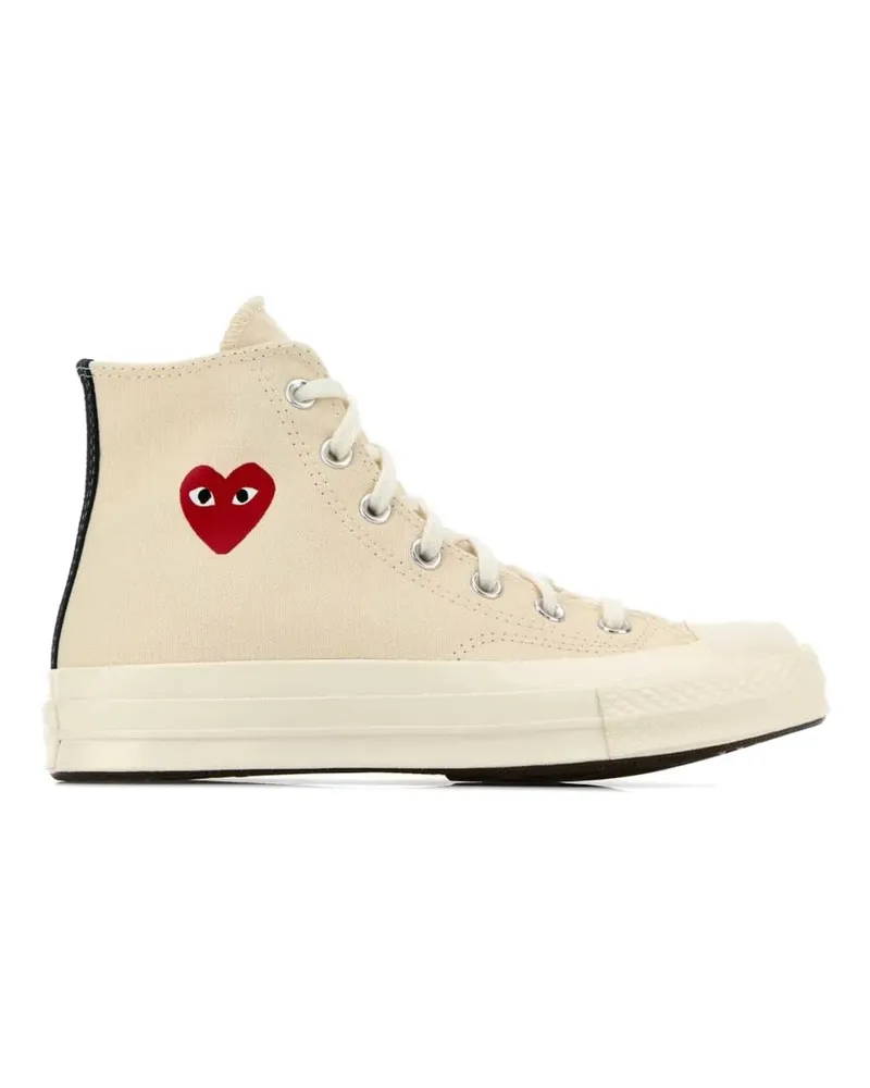 Comme des Garçons lace-up heart-logo sneakers - Nude Nude