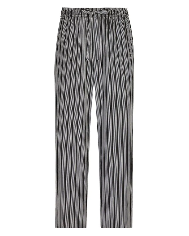 Dolce & Gabbana Gestreifte Hose mit Kordelzug - Grau Grau