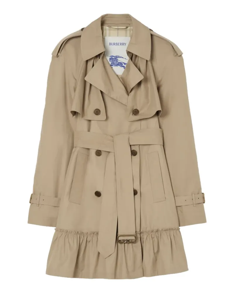 Burberry short gabardine Tillydrine trench coat - Nude Nude