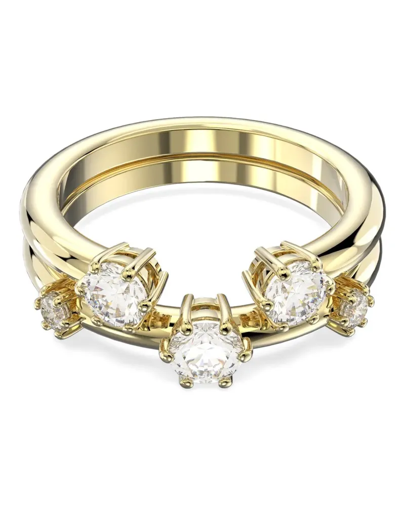 Swarovski Constella zirconia-embellished rings (set of two) - Gold Gold