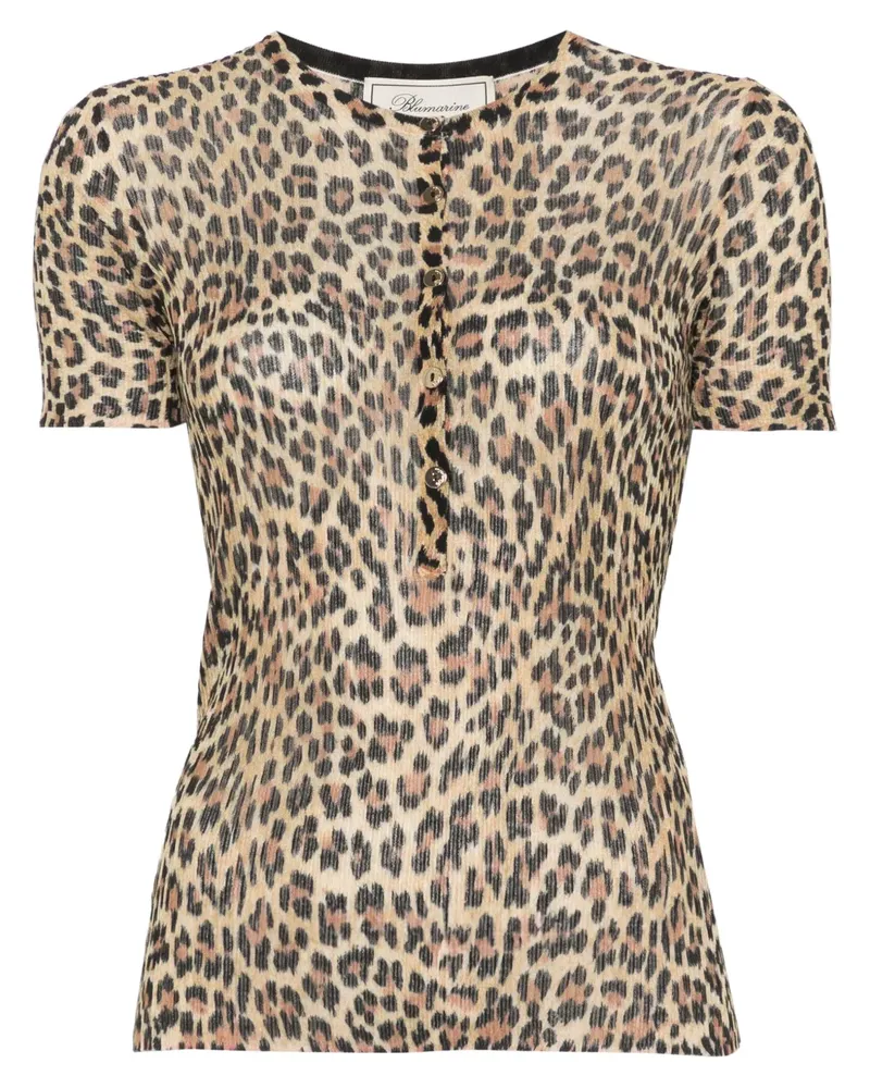Blumarine T-Shirt mit Leoparden-Print - Nude Nude