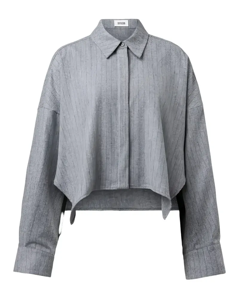Drykorn Oshia pinstripe-pattern cropped shirt - Grau Grau