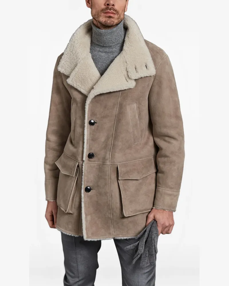 Manzoni 24 shearling jacket - Braun Braun