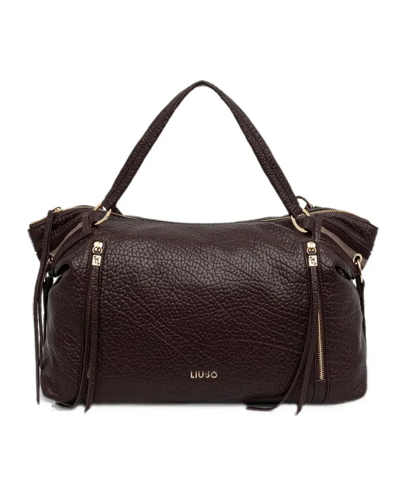 Liu Jo pebbled-texture zipped tote bag - Rot Rot
