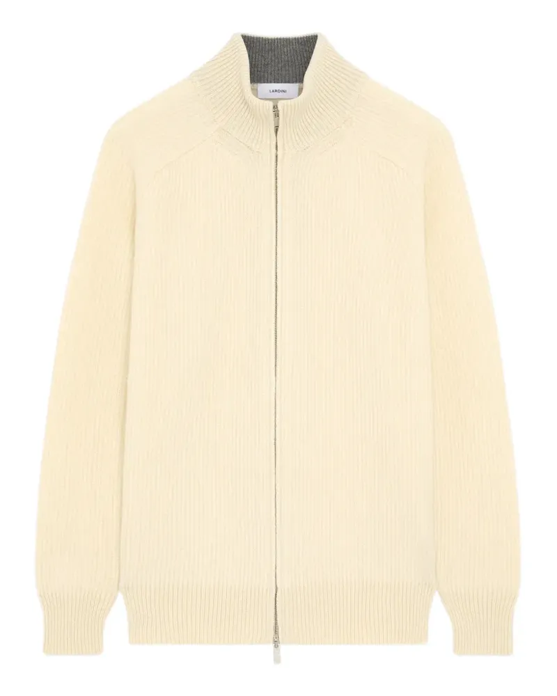 LARDINI Gerippter Cardigan mit Reißverschluss - Nude Nude