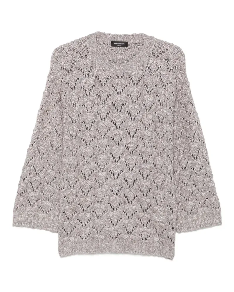 Fabiana Filippi Pullover mit Pointelle-Besatz - Grau Grau