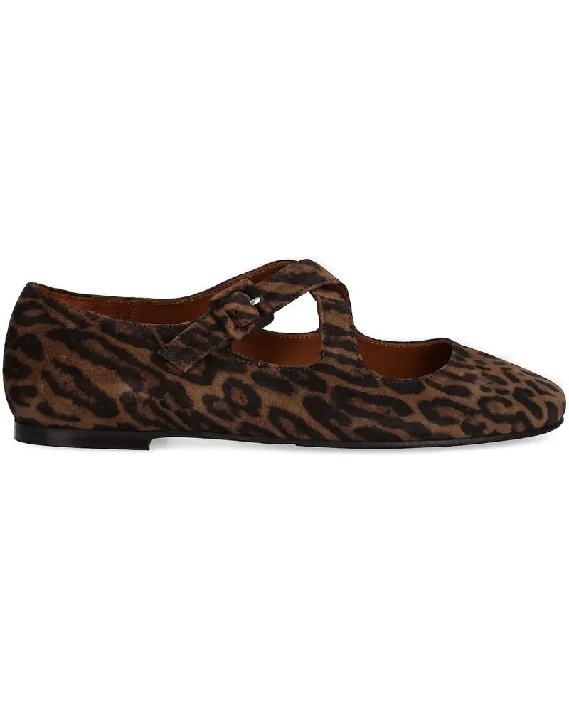 Billi Bi Ballerinas mit Leoparden-Print - Braun Braun