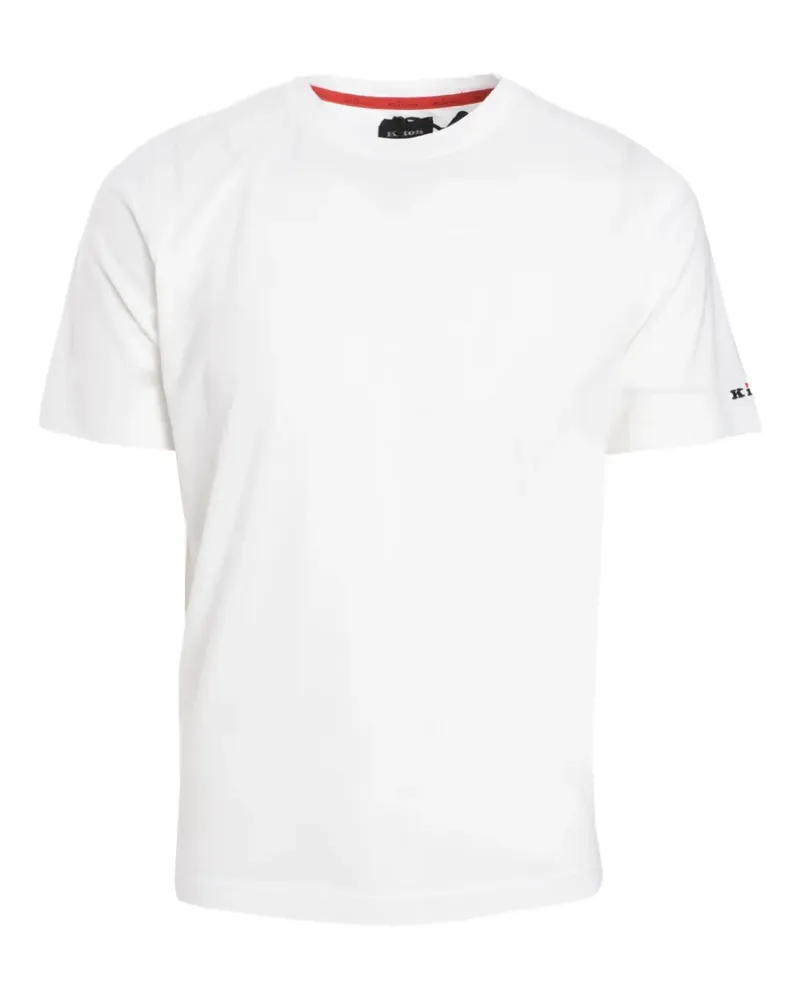 Kiton T-Shirt mit Logo-Stickerei - Weiß Weiß