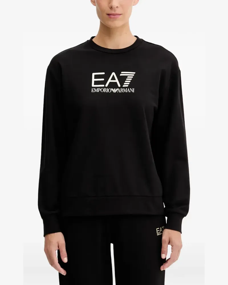 EA7 logo-print tracksuit - Schwarz Schwarz