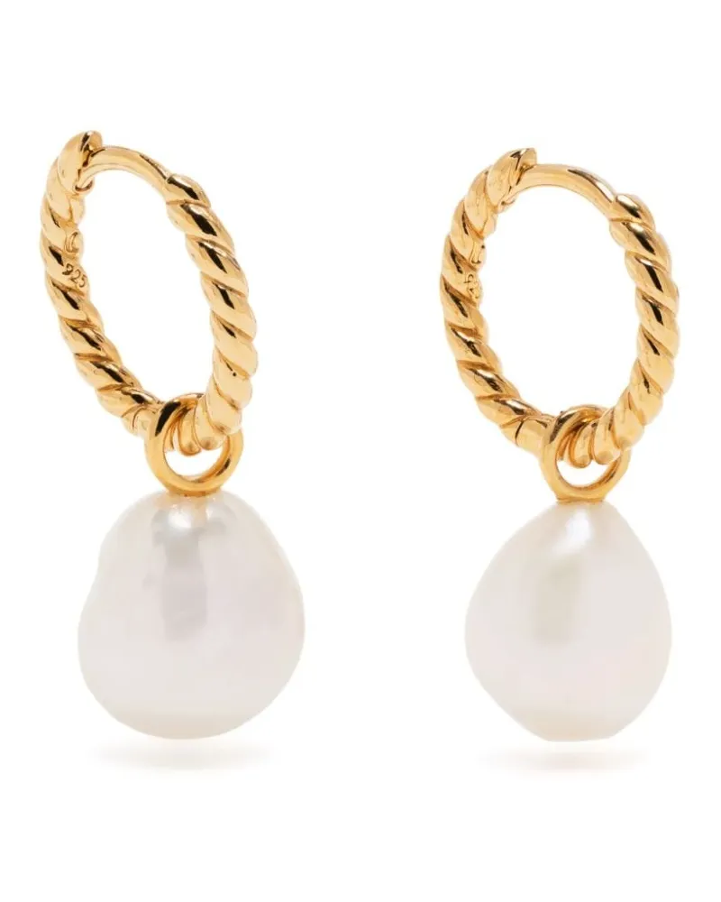 Missoma Creolen mit Perlenanhänger - Gold Gold