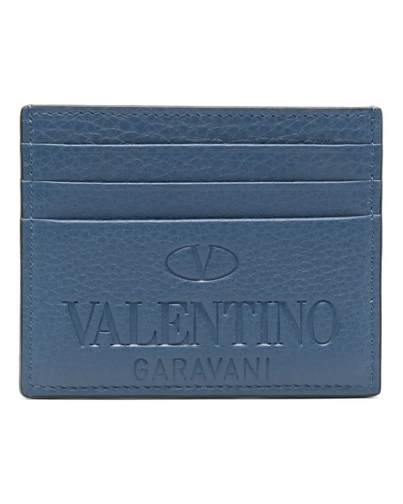 Valentino Garavani Kartenetui mit Logo-Prägung - Blau Blau