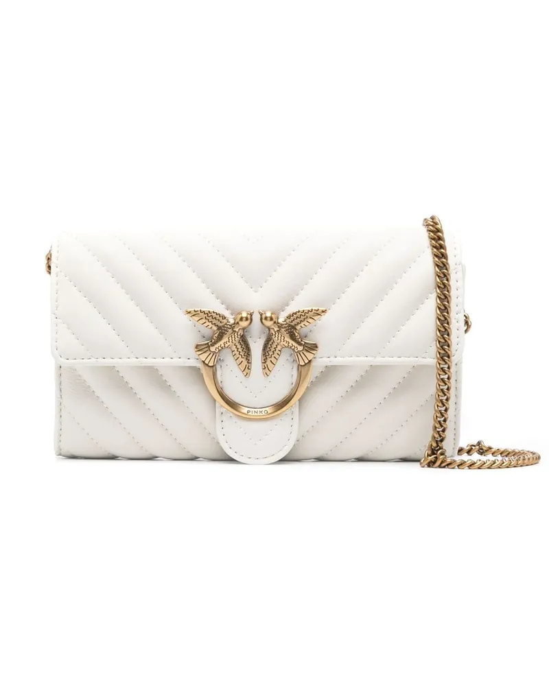 Pinko Gesteppte Love One Schultertasche - Weiß Weiß