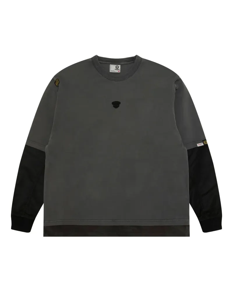 BAPE Langarmshirt mit Kontrasteinsatz - Schwarz Schwarz