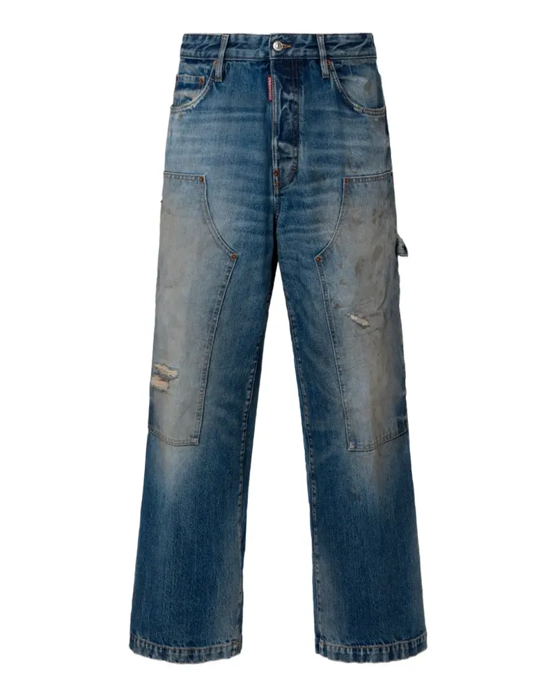 Dsquared2 Grease Monkey Spot Baggy Carpenter-Jeans - Blau Blau