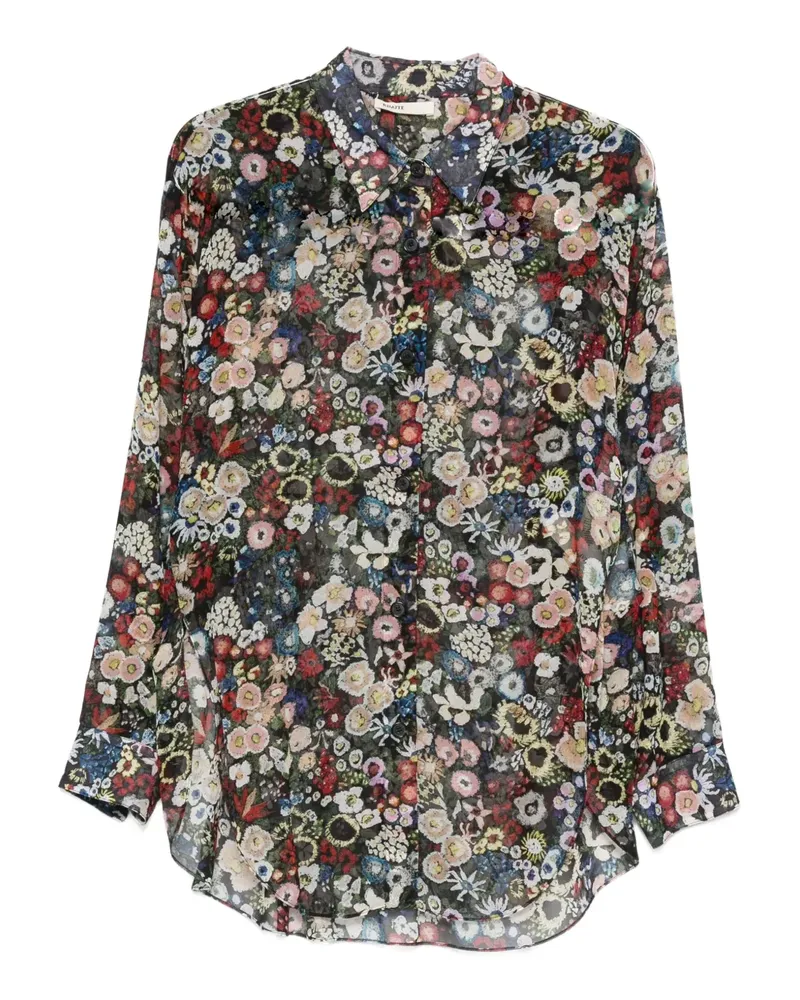 KHAITE Goya floral-pattern shirt - Schwarz Schwarz