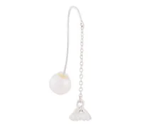 crystal and pearl drop chain earring