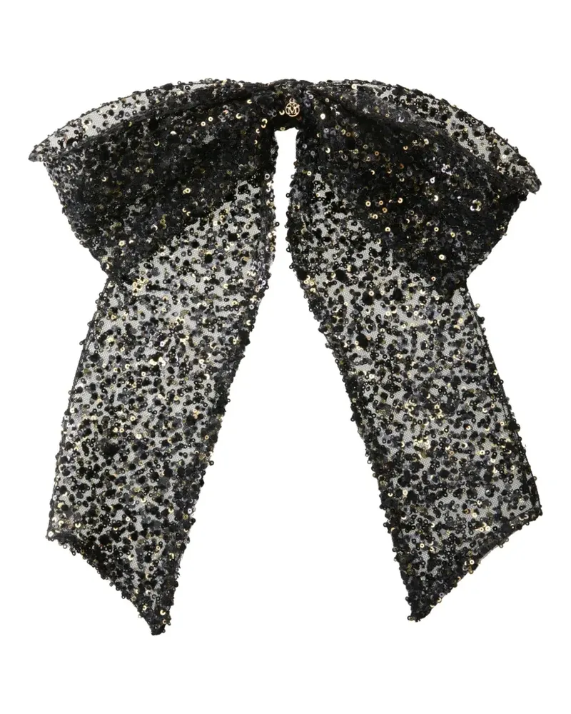 Maison Michel Schleife mit Pailletten - Schwarz Schwarz