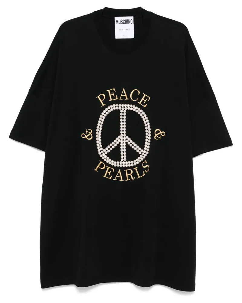 Moschino Minikleid mit Kunstperlen - Schwarz Schwarz