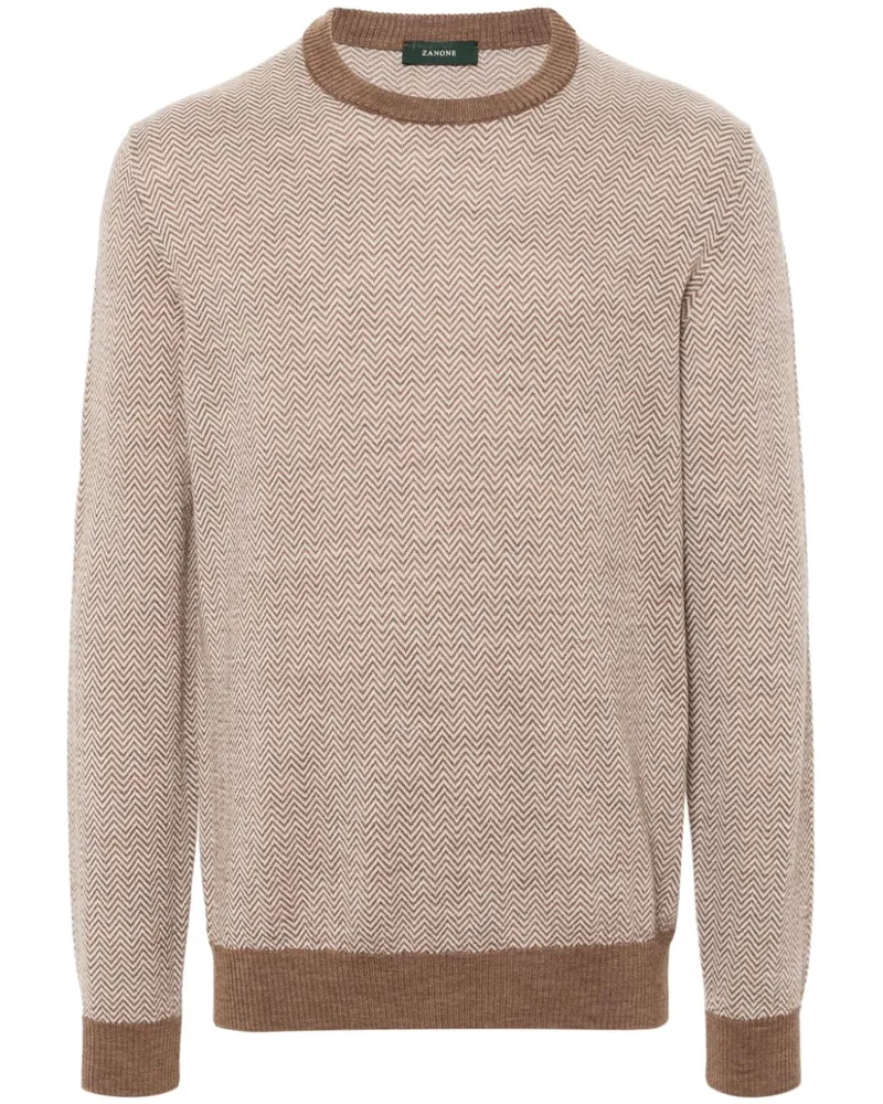 Zanone Pullover mit rundem Ausschnitt - Braun Braun