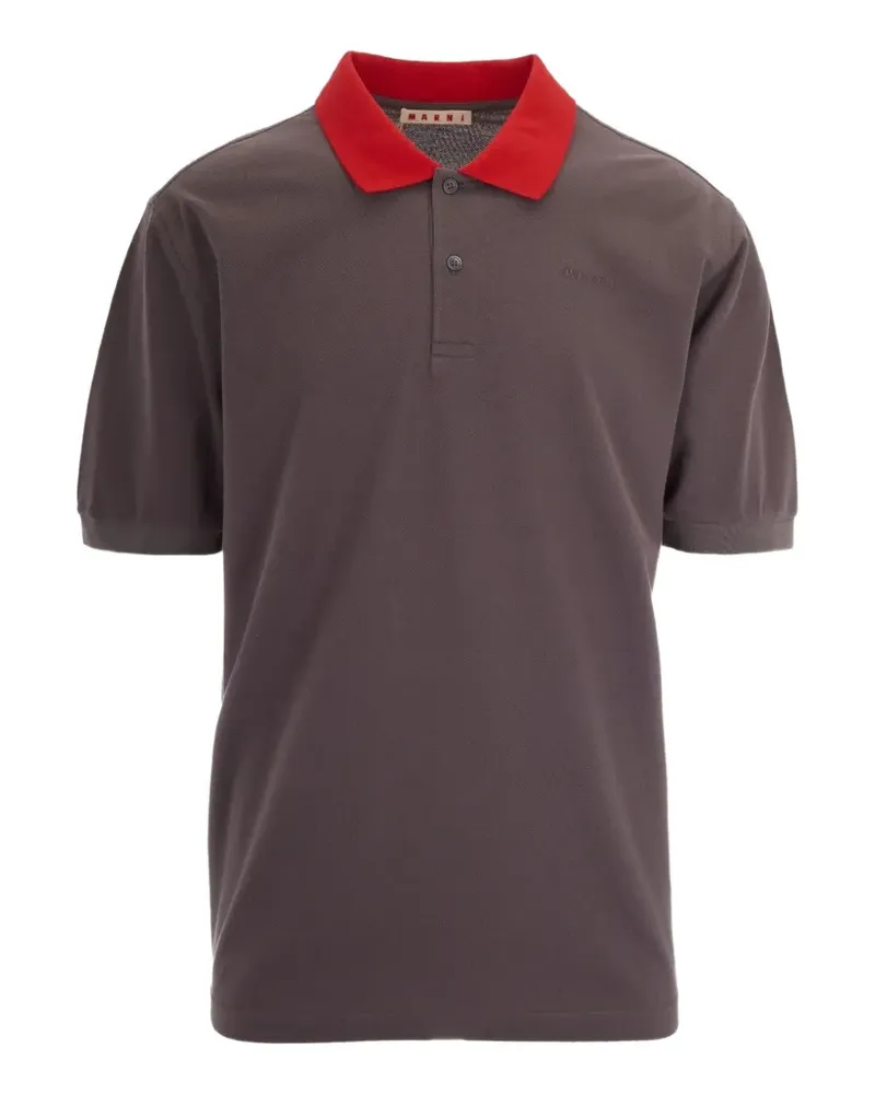 Marni Poloshirt mit Logo-Stickerei - Braun Braun
