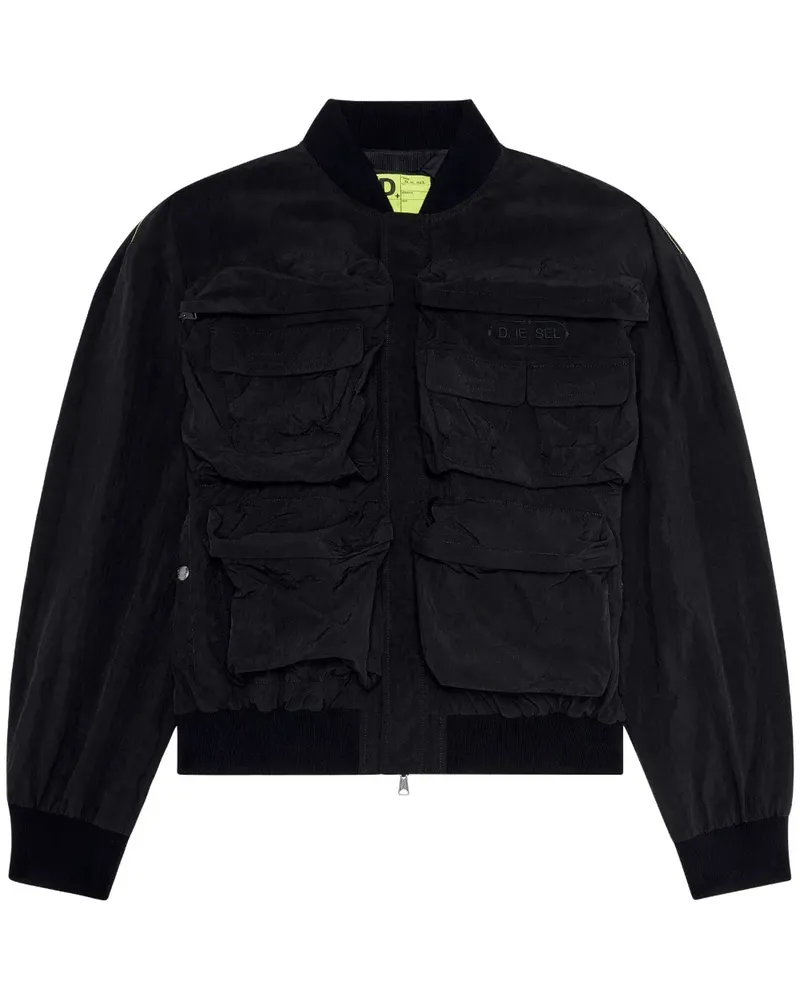 Diesel J-Stain-Short Bomberjacke - Schwarz Schwarz