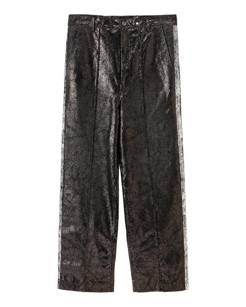 Doublet Moon Walk Hose mit Knitteroptik und Seitenstreifen - Silber Silber