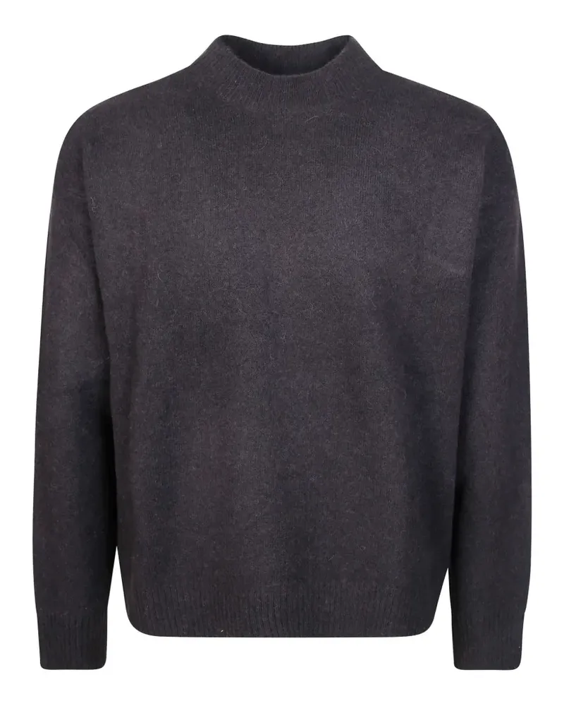 Paolo Pecora Milano Stehkragen-Pullover mit geripptem Saum - Grau Grau