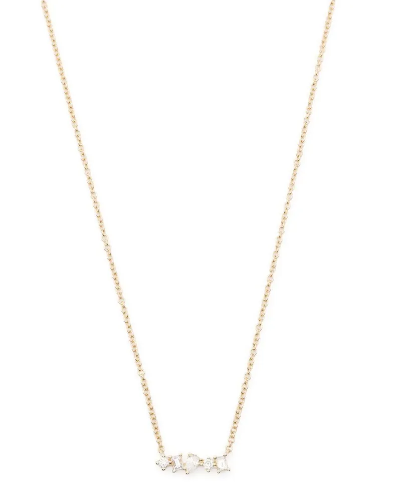 EF Collection 14kt Gelbgoldhalskette mit Diamanten Gold