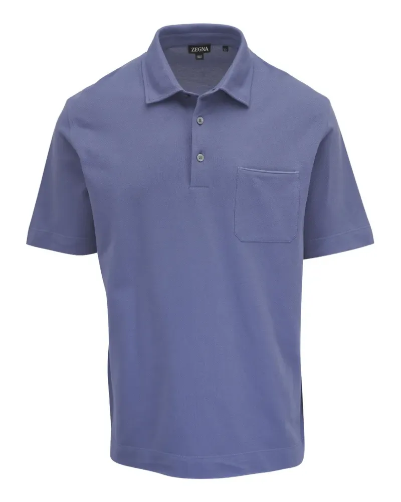 Ermenegildo Zegna short-sleeve knit polo shirt - Blau Blau