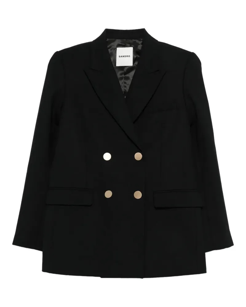 Sandro Doppelreihiges Sakko - Schwarz Schwarz