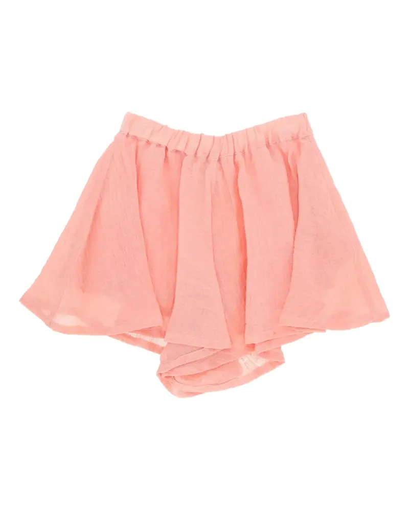 120% Lino elasticated flared shorts - Rosa Rosa