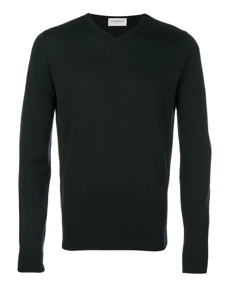 John Smedley Merinopullover mit V-Ausschnitt - Schwarz Schwarz