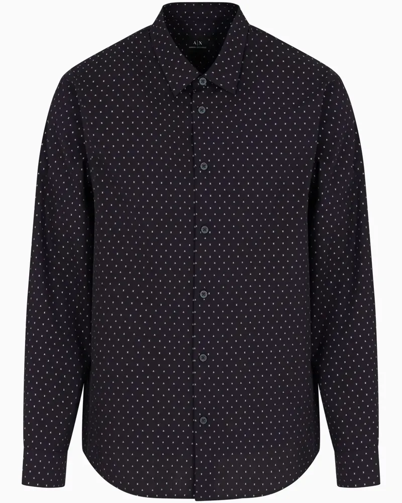 Armani Exchange Hemd mit Polka Dots - Blau Blau