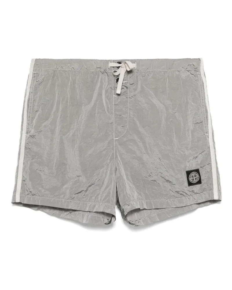 Stone Island Badeshorts mit Logo-Patch - Grau Grau