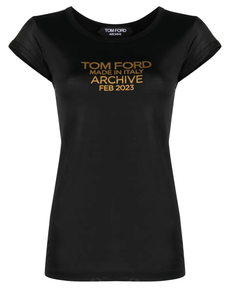 Tom Ford T-Shirt mit Logo-Print - Schwarz Schwarz