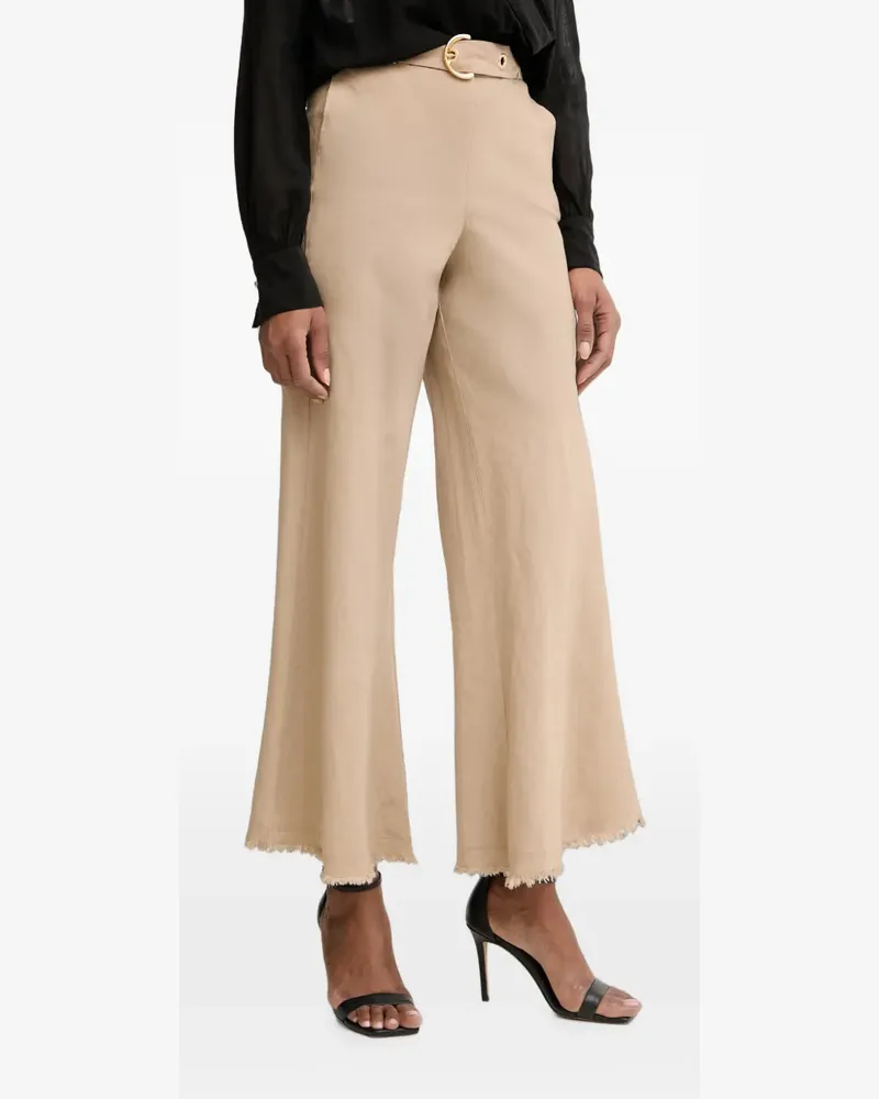 Pinko Ausgefranste Hose mit Gürtel - Nude Nude