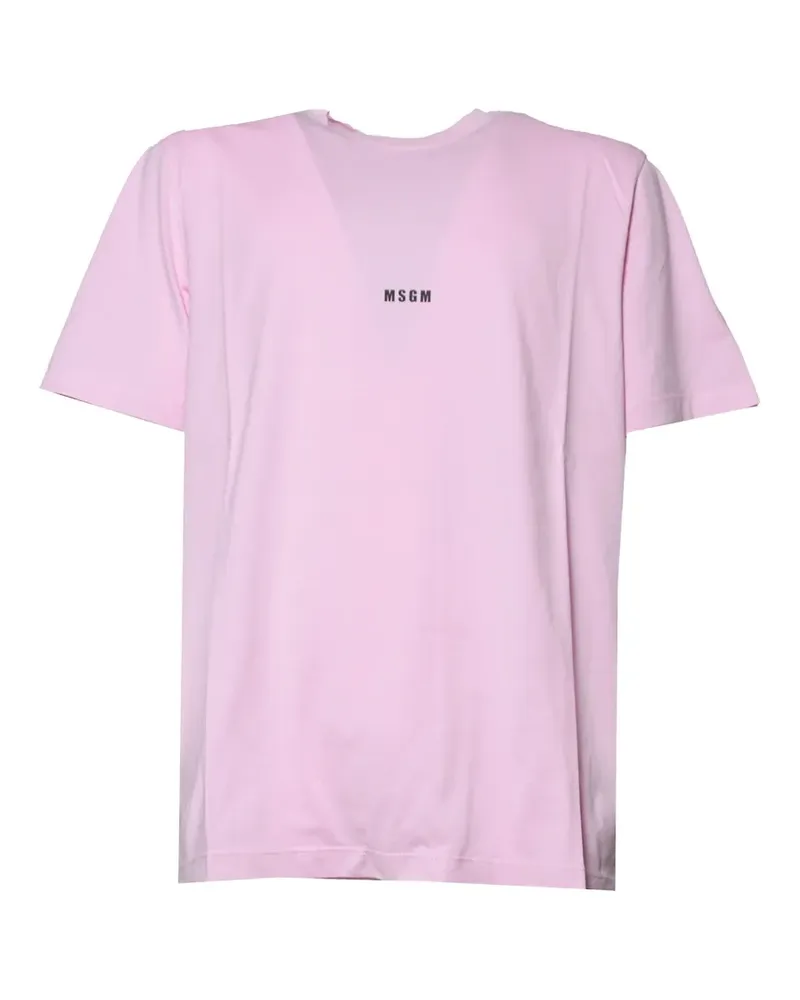 MSGM logo-print crew-neck T-shirt - Rosa Rosa