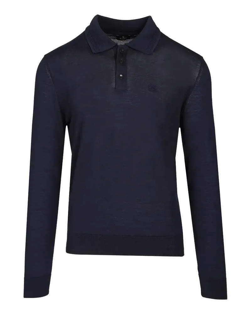 Etro Fuji Pullover mit Poloshirtkragen - Blau Blau
