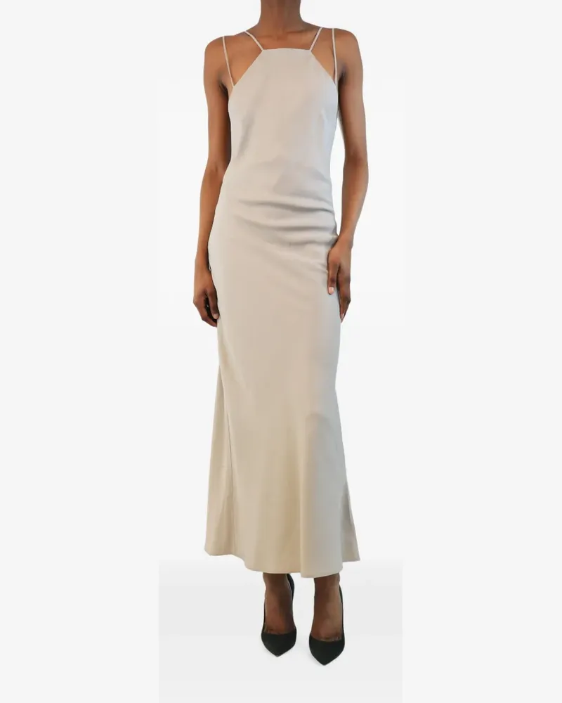 Eudon Choi lace-up midi dress - Nude Nude