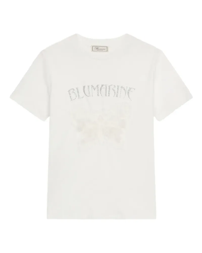 Blumarine T-Shirt mit Schmetterlingen - Weiß Weiß