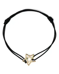 Aliita 9kt Estrella Gelbgold-Kordelarmband Schwarz