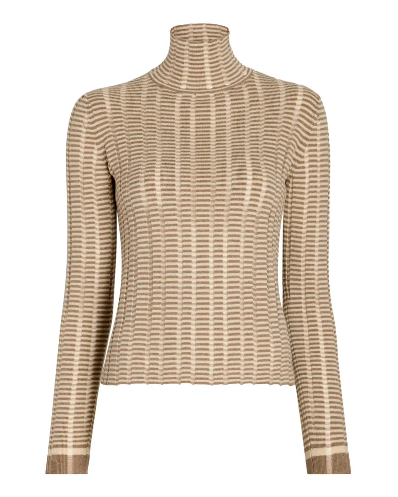 Proenza Schouler Stina Rollkragenpullover mit Leiterstreifen - Nude Nude