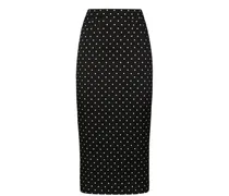 Bleistiftrock mit Polka Dots - Schwarz