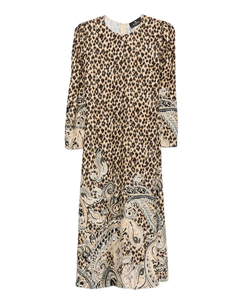 Etro Midikleid mit Leoparden-Print - Braun Braun
