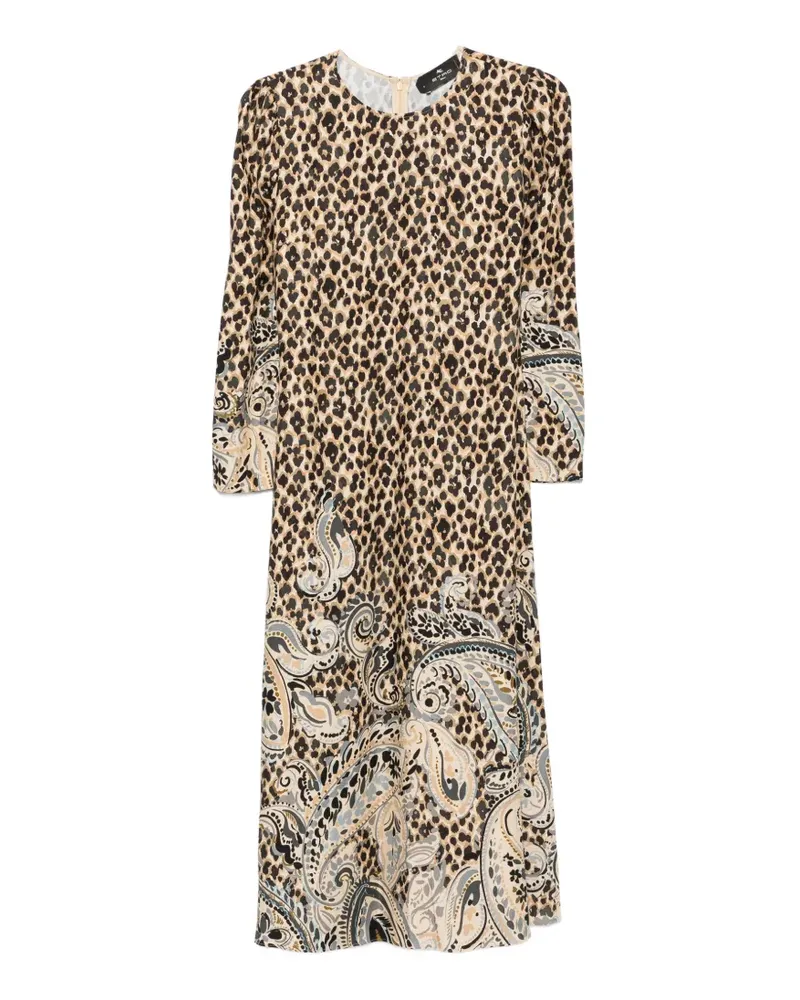 Etro Midikleid mit Leoparden-Print - Braun Braun