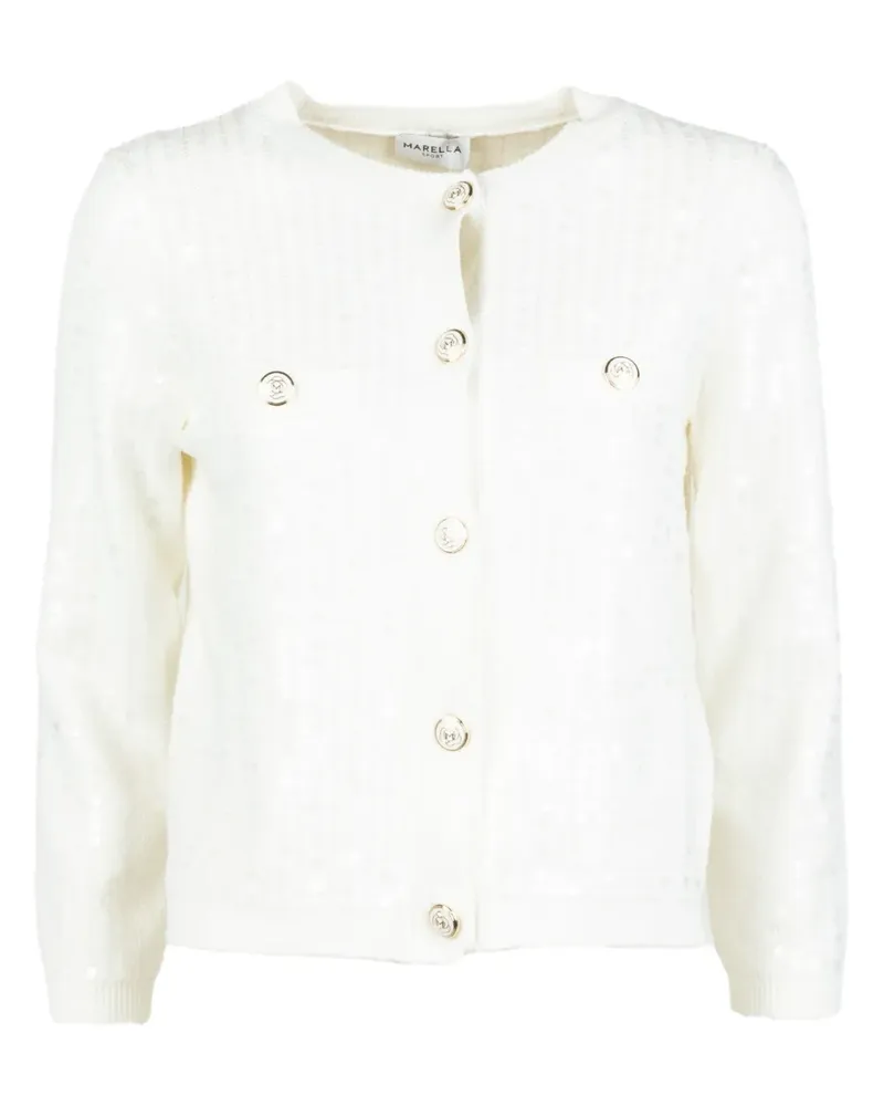 MARELLA sequin buttoned cardigan - Weiß Weiß